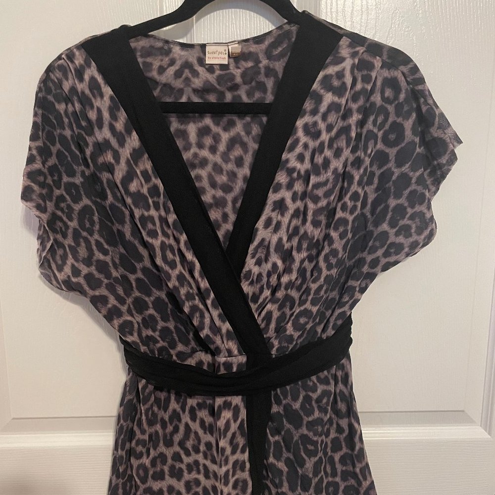 Animal Print Wrap Bouse